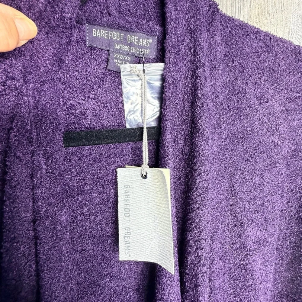Barefoot Dreams Deep Purple Open Front Waterfall Cardigan